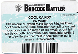 Une carte Barcode Battler : Cool Candy (verso)