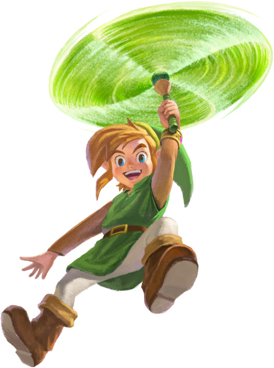 Link utilisant la baguette des tornades (Artwork - Link - A Link Between Worlds)