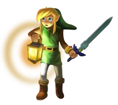 Link avec une lanterne (Artwork - Link - A Link Between Worlds)