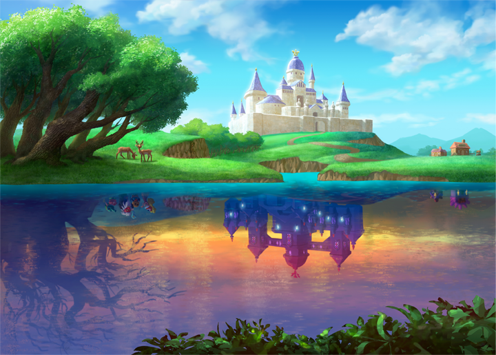 Hyrule avec son reflet Lorulien (Artwork - Illustrations - A Link Between Worlds)