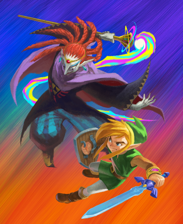 Yuga affrontant Link (Artwork - Illustrations - A Link Between Worlds)