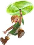 Link utilisant la baguette des tornades