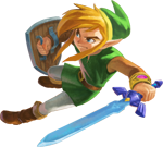 Link esquivant un ennemi