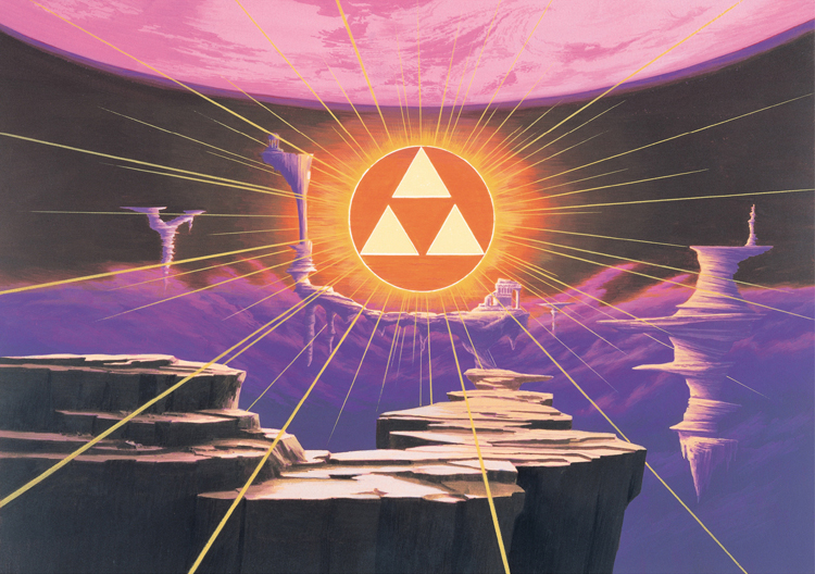 La terre sacrée et la Triforce d’or (Artwork - Illustrations - A Link to the Past)