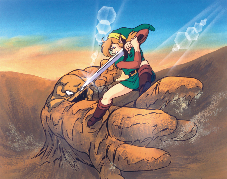 Link combattant un Geldarm (Artwork - Illustrations - A Link to the Past)