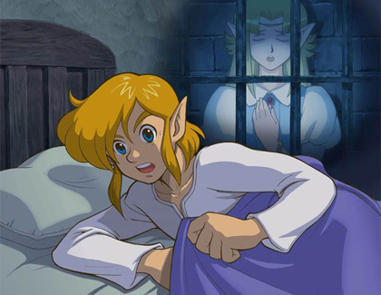 Link entendant la voix de la princesse Zelda (Artwork - Illustrations - A Link to the Past)