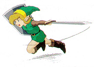 Link réalisant un coup d’estoc (Artwork - Artworks de Link - A Link to the Past)