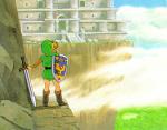 Link regardant la Tour d’Hera