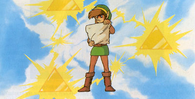 Link lisant un parchemin (Artwork - Illustrations - Zelda II: The Adventure of Link)