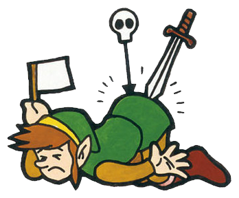 Link vaincu (Artwork - Link - Zelda II: The Adventure of Link)