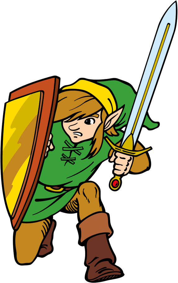 Link parant une attaque (Artwork - Link - Zelda II: The Adventure of Link)