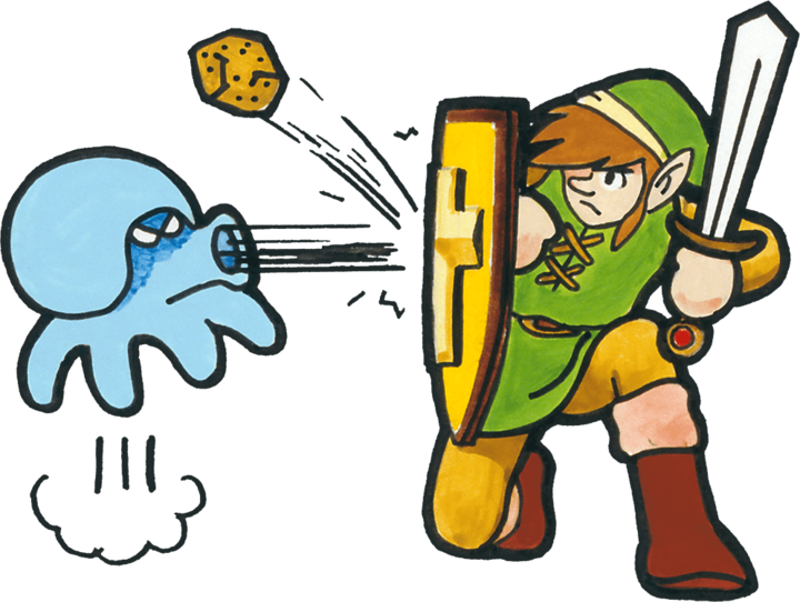 Link parant une attaque (Artwork - Link - Zelda II: The Adventure of Link)