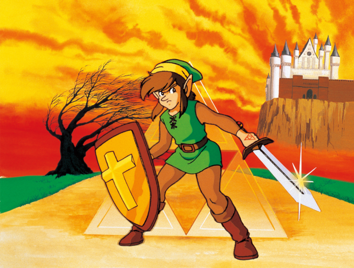 Link devant le château (Artwork - Illustrations - Zelda II: The Adventure of Link)