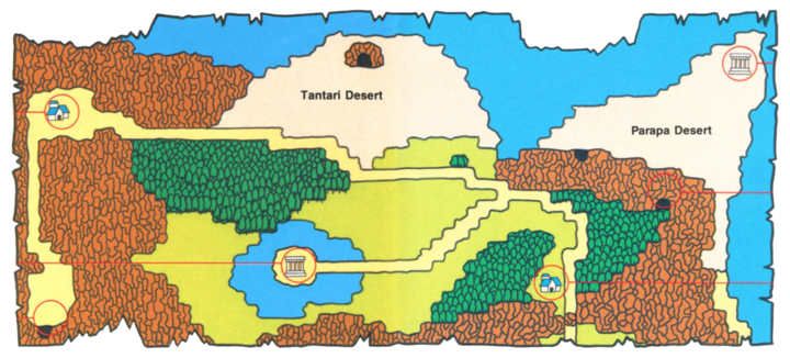 Extrait de carte d'Hyrule (Artwork - Cartes - Zelda II: The Adventure of Link)