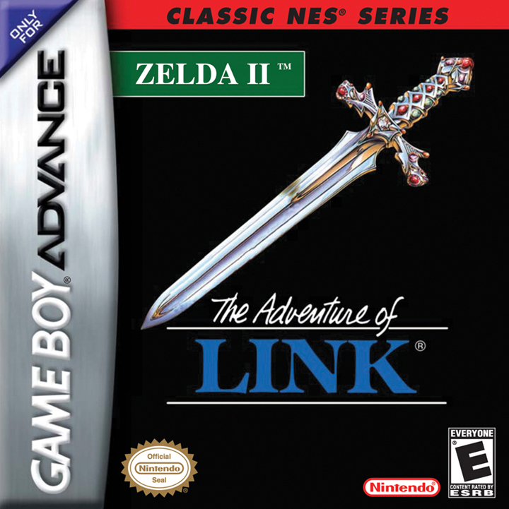 Boîtier nord-américain NES Classics sur Gameboy Advance (Image diverse - Boîtier - Zelda II: The Adventure of Link)