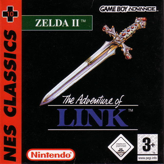 Boîtier européen NES Classics sur Gameboy Advance (Image diverse - Boîtier - Zelda II: The Adventure of Link)