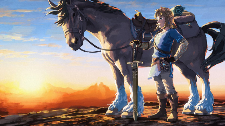 Link et un cheval (Artwork - Illustrations - Breath of the Wild)