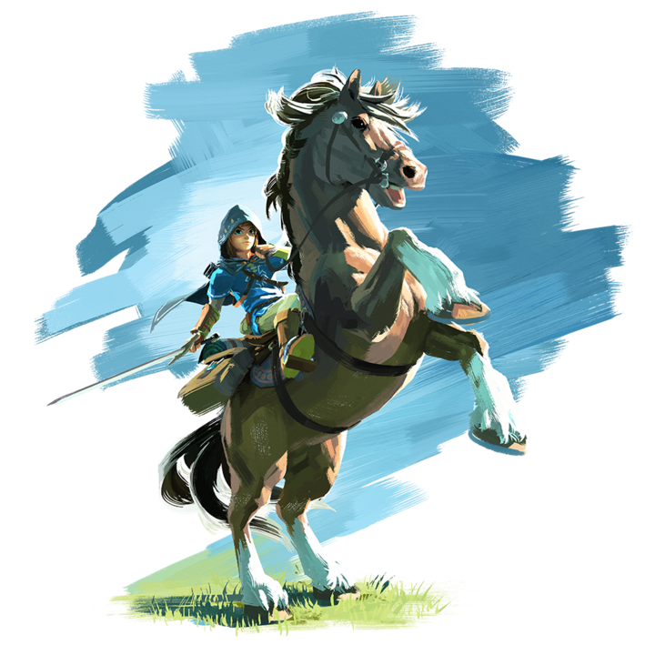 Link chevauchant un cheval