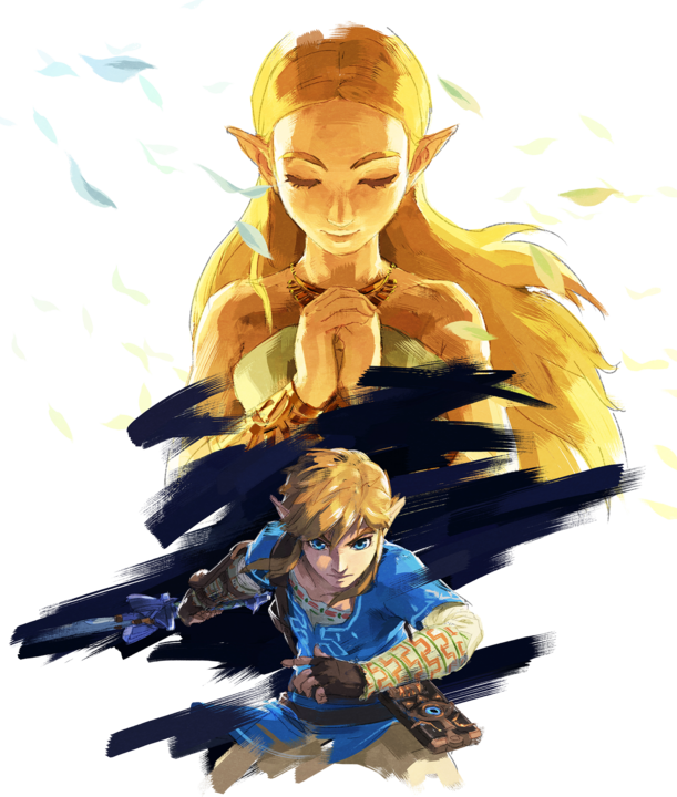 Link et Zelda (Artwork - Personnages - Breath of the Wild)