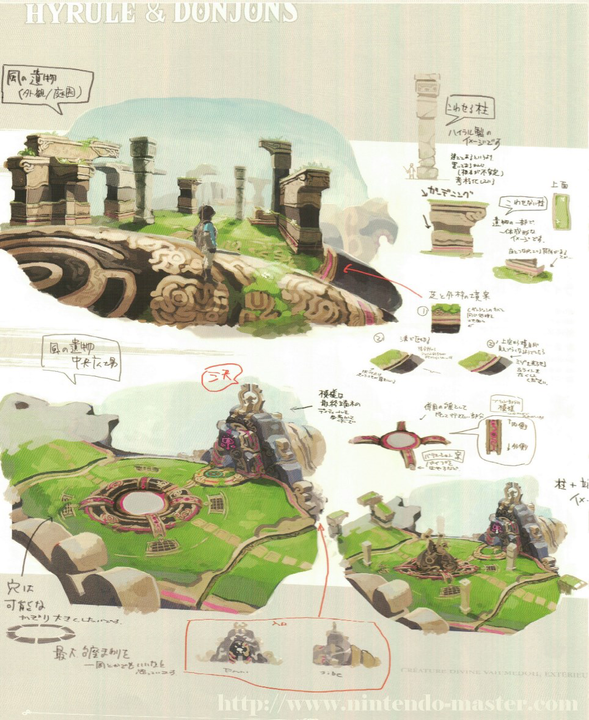 Concept Art de l’entrée d’un sanctuaire (Artwork - Concept Arts - Breath of the Wild)