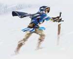 Link dans une tempête de neige