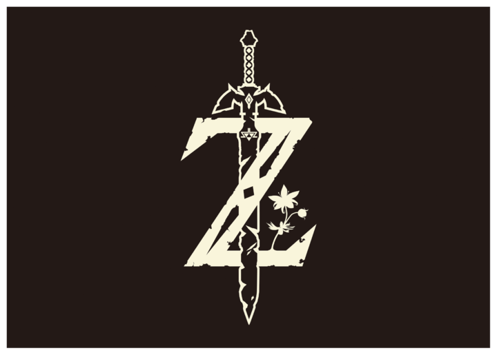 Logo simplifié de Breath of the Wild sur fond noir (Image diverse - Logos - Breath of the Wild)