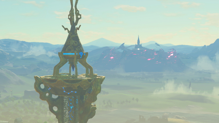 Vue sur le château d’Hyrule depuis la Tour du Prélude (Screenshot - Screenshots de l’E3 2016- Breath of the Wild)