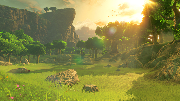 Coucher de soleil sur le Bois des Esprits (Screenshot - Screenshots de l’E3 2016- Breath of the Wild)