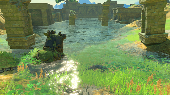 Un ancien gardien dans l’étang au nord-est du plateau (Screenshot - Screenshots de l’E3 2016- Breath of the Wild)