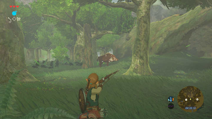 Link chassant un sanglier dans les bois (Screenshot - Screenshots de l’E3 2016- Breath of the Wild)