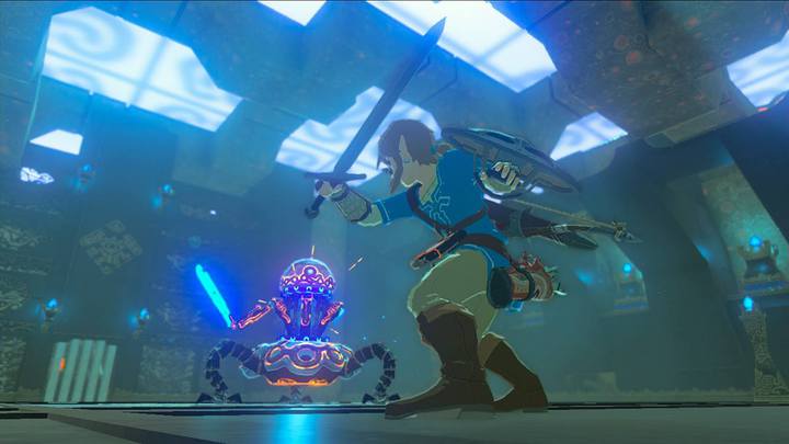 Link affrontant un Nano-Gardien (Screenshot - Screenshots publiés sur les réseaux sociaux- Breath of the Wild)