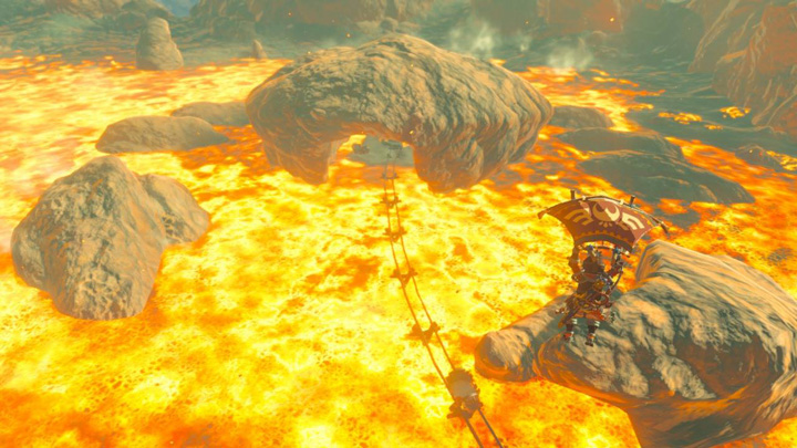 Scène de voltige à la mine abandonnée du nord (Screenshot - Screenshots publiés sur les réseaux sociaux- Breath of the Wild)