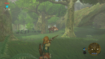 Link chassant un sanglier dans les bois