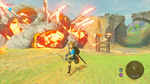 Link faisant exploser un camp de Bokoblin