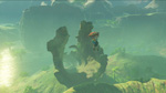 Link s’envolant vers un gigantesque tronc d’arbre