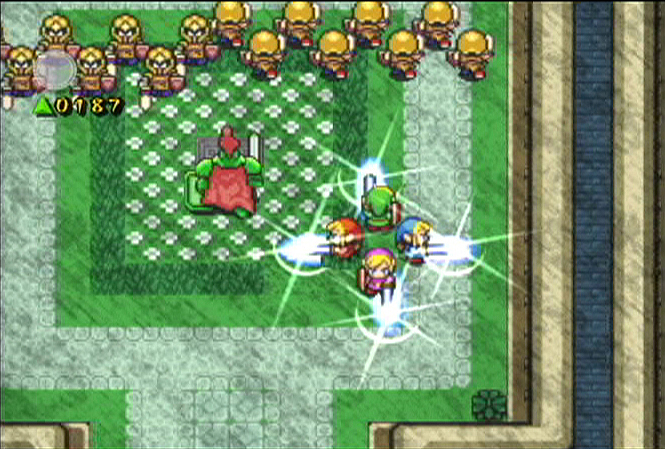 Combat contre un Chevalier du Château d’Hyrule (Screenshot - Four Swords Adventures)