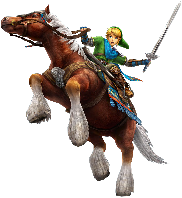 Link avec Epona (Artwork - Artworks de Link - Hyrule Warriors)