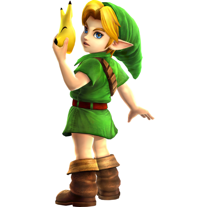 Link enfant portant le masque du renard (Artwork - Artworks de Link - Hyrule Warriors)