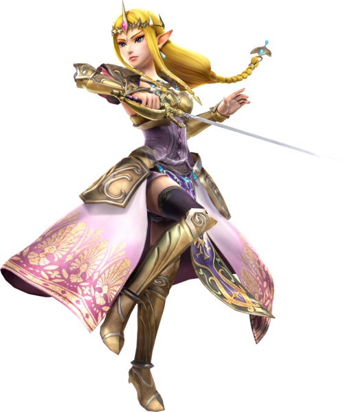 La Princesse Zelda attaquant à la rapière (Artwork - Autres personnages - Hyrule Warriors)
