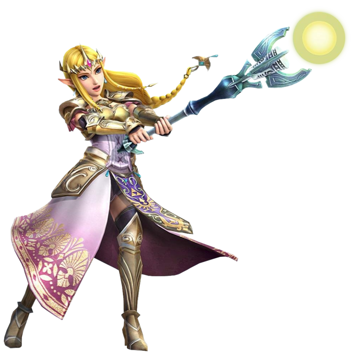 La Princesse Zelda attaquant au bâton Anima (Artwork - Autres personnages - Hyrule Warriors)