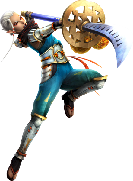 Impa attaquant au naginata (Artwork - Autres personnages - Hyrule Warriors)