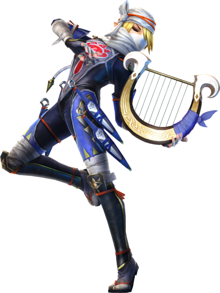 Sheik attaquant à la lyre (Artwork - Autres personnages - Hyrule Warriors)