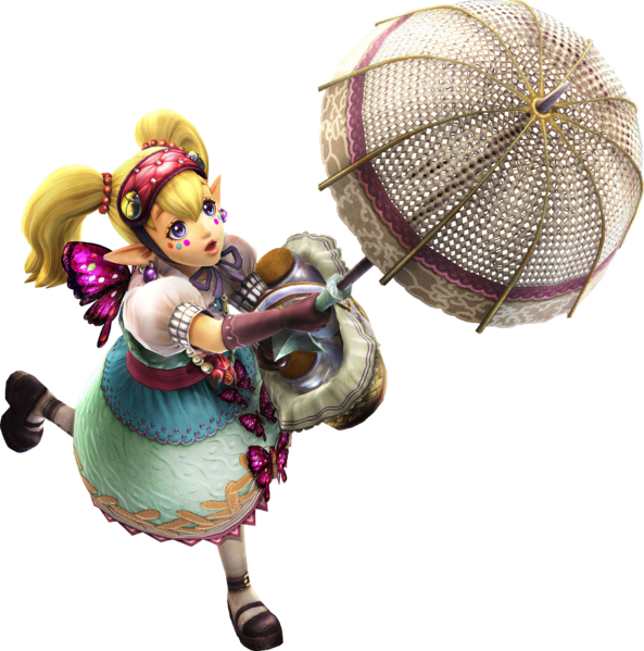 Machaon attaquant avec son ombrelle (Artwork - Autres personnages - Hyrule Warriors)