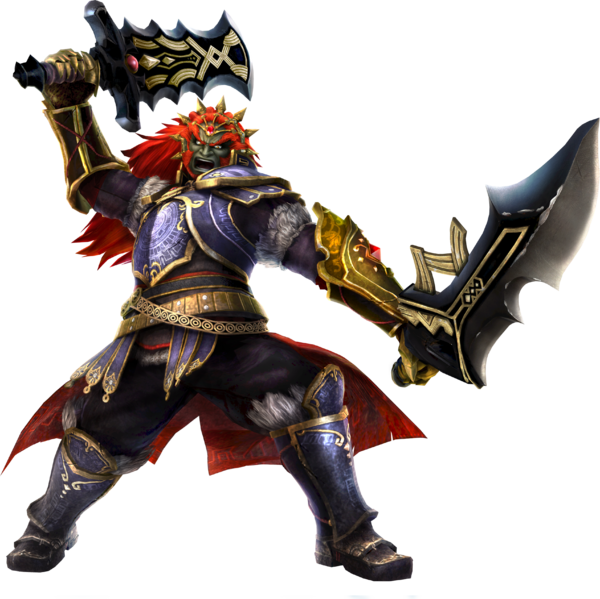 Ganondorf attaquant avec les doubles épées (Artwork - Autres personnages - Hyrule Warriors)