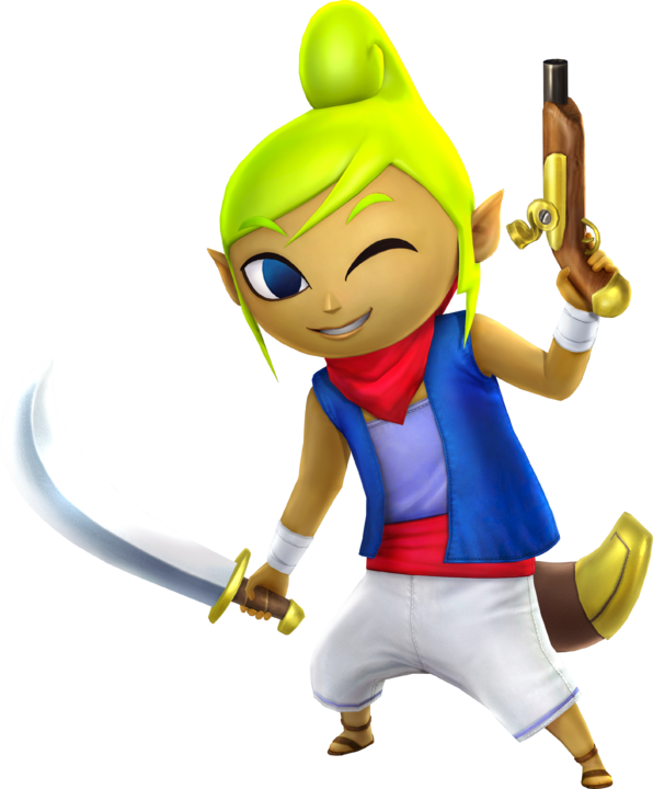 Tetra attaquant au sabre et au pistolet (Artwork - Autres personnages - Hyrule Warriors)