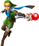 Link attaquant avec la baguette de feu