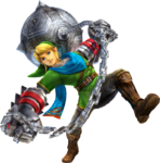 Link attaquant avec les gants de puissance et le boulet