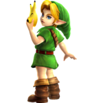 Link enfant portant le masque du renard