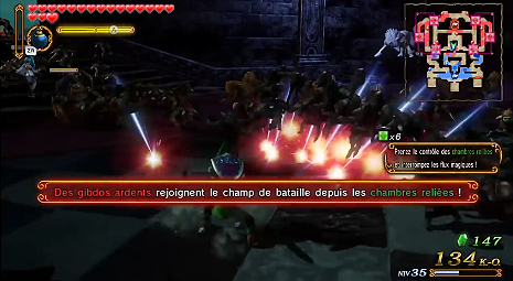 Screenshot de l'étape Combat contre le Cœur Sombre d'Hyrule Warriors