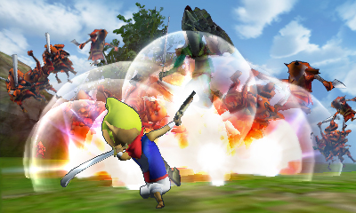 Tetra attaquant au sabre et au pistolet (Screenshot - Screenshots de la version 3DS- Hyrule Warriors)